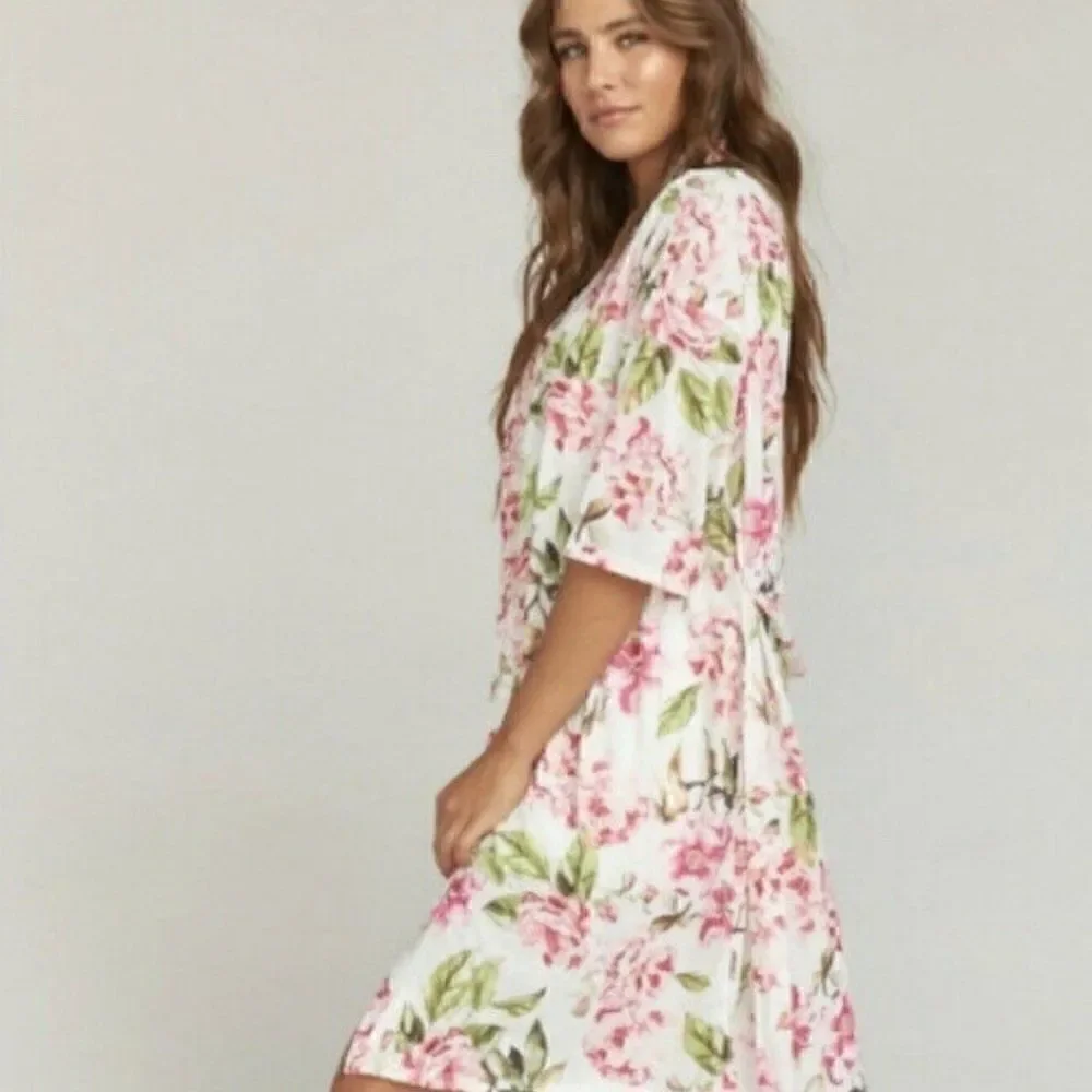 Show Me Your Mumu Brie Floral Rose Robe Kimono OS